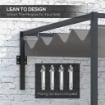 PERGOLA GAZEBO 3X4 M CON TETTUCCIO RETRATTILE E FORI DI DRENAGGIO IN ACCIAIO E POLIESTERE GRIGIO