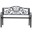 PANCHINA DA GIARDINO 2 POSTI CON SCHIENALE DECORATO IN GHISA E METALLO 127X60X89 CM NERO
