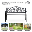 PANCHINA DA GIARDINO 2 POSTI CON SCHIENALE DECORATO IN GHISA E METALLO 127X60X89 CM NERO
