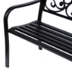 PANCHINA DA GIARDINO 2 POSTI CON SCHIENALE DECORATO IN GHISA E METALLO 127X60X89 CM NERO