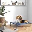 CUCCIA LETTINO PER CANI RIALZATO PIEGHEVOLE PER INTERNO ED ESTERNO IN METALLO E TESSUTO OXFORD, 76X61X18 CM, BLU