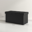 PANCA CONTENITORE PIEGHEVOLE DA 84L COPERCHIO IMBOTTITO E RIVESTIMENTO FINTA PELLE 76X38X38 CM NERO