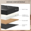 PANCA CONTENITORE PIEGHEVOLE DA 84L COPERCHIO IMBOTTITO E RIVESTIMENTO FINTA PELLE 76X38X38 CM NERO