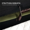 PANCA CONTENITORE OVALE DA 72L CON COPERCHIO SOLLEVABILE IN TESSUTO EFFETTO VELLUTO E LEGNO 108X44X43.5 CM VERDE