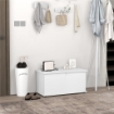PANCA CONTENITORE MULTIUSO IN LEGNO PER CAMERA E INGRESSO 80X40X40 CM BIANCO