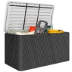 PANCA CONTENITORE 380L IN HDPE CON 2 MANIGLIE LATERALI E LEVA A GAS 115X60X60 CM NERO E GRIGIO