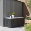 PANCA CONTENITORE 380L IN HDPE CON 2 MANIGLIE LATERALI E LEVA A GAS 115X60X60 CM NERO E GRIGIO