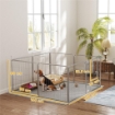 Recinto per Cani a 8 Pannelli Modulabili Pieghevole con Porta in Acciaio, Altezza 80 cm, Argento