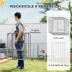 Recinto per Cani a 8 Pannelli Modulabili Pieghevole con Porta in Acciaio, Altezza 80 cm, Argento