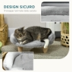 CUCCIA DIVANETTO PER CANI E GATTI SFODERABILE IN PELUCHE CON SCHIENALE, 47X40X20 CM, GRIGIO