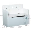 PANCA CONTENITORE CON SCHIENALE IN LEGNO PER BAMBINI DA 3-6 ANNI 60X30X50 CM AZZURRO