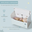 PANCA CONTENITORE CON SCHIENALE IN LEGNO PER BAMBINI DA 3-6 ANNI 60X30X50 CM AZZURRO