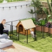 RECINTO PER CANI A 12 PANNELLI MODULABILI DA 68X1.5X80CM IN ACCIAIO NERO CON PORTA DI INGRESSO