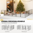 RECINTO PER CANI A 12 PANNELLI MODULABILI DA 68X1.5X80CM IN ACCIAIO NERO CON PORTA DI INGRESSO