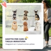 PASSEGGINO PER CANI CON 2 FINESTRE A RETE, IN ACCIAIO E TESSUTO OXFORD, 76X44X103 CM, NERO E GRIGIO CHIARO