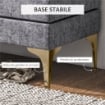PANCA FONDO LETTO A 2 STRATI IN TESSUTO EFFETTO VELLUTO E ACCIAIO 121X50.5X46.5 CM GRIGIO SCURO E ORO