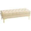 PANCA FONDO LETTO IMBOTTITA CON RIVESTIMENTO TRAPUNTATO IN TESSUTO EFFETTO VELLUTO 118X45X42 CM BEIGE