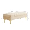 PANCA FONDO LETTO IMBOTTITA CON RIVESTIMENTO TRAPUNTATO IN TESSUTO EFFETTO VELLUTO 118X45X42 CM BEIGE