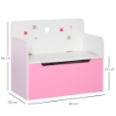 PANCA CONTENITORE CON SCHIENALE IN LEGNO PER BAMBINI DA 3-6 ANNI 60X30X50 CM ROSA