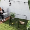 RECINTO PER CANI A 6 PANNELLI MODULABILI DA 80X1.5X60 CM IN ACCIAIO NERO CON PORTA DI INGRESSO
