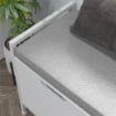 PANCA SCARPIERA A 2 ARMADIETTI CON CUSCINO IN TESSUTO EFFETTO LINO LEGNO E ACCIAIO 84X35X50 CM BIANCO