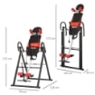 PANCA A INVERSIONE CON ANGOLO E ALTEZZA REGOLABILE E POGGIATESTA IN ACCIAIO E PLASTICA 79X114X153 CM ROSSO E NERO