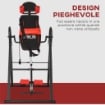 PANCA A INVERSIONE CON ANGOLO E ALTEZZA REGOLABILE E POGGIATESTA IN ACCIAIO E PLASTICA 79X114X153 CM ROSSO E NERO