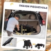 PASSEGGINO PER CANI PIEGHEVOLE CON INGRESSI A CERNIERA E FINESTRE A RETE, 112X65X100 CM, ROSSO E NERO