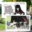 PASSEGGINO PER CANI PIEGHEVOLE CON INGRESSI A CERNIERA E FINESTRE A RETE, 112X65X100 CM, ROSSO E NERO