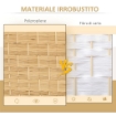 PARAVENTO A 3 ANTE PIEGHEVOLE PER INTERNI AUTOPORTANTE E INTRECCIATO 135X180 CM COLOR LEGNO