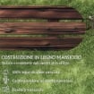 PANCHINA DA GIARDINO CON GAMBE A RUOTA DI CARRO E SEDUTA A DOGHE 120X29X39 CM MARRONE