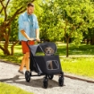 PASSEGGINO PER CANI PIEGHEVOLE CON INGRESSI A CERNIERA E FINESTRE A RETE 112X65X100 CM GRIGIO SCURO E NERO