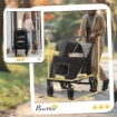 PASSEGGINO PER CANI PIEGHEVOLE CON INGRESSI A CERNIERA E FINESTRE A RETE 112X65X100 CM GRIGIO SCURO E NERO
