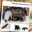 PASSEGGINO PER CANI PIEGHEVOLE CON INGRESSI A CERNIERA E FINESTRE A RETE 112X65X100 CM GRIGIO SCURO E NERO