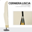 COPERTURA PER OMBRELLONE 3X3 M IMPERMEABILE CUSTODIA COPRI OMBRELLONE A SBALZO CON CERNIERA E LACCIO BEIGE