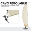 COPERTURA PER OMBRELLONE 3X3 M IMPERMEABILE CUSTODIA COPRI OMBRELLONE A SBALZO CON CERNIERA E LACCIO BEIGE