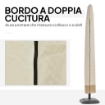 COPERTURA PER OMBRELLONE 3X3 M IMPERMEABILE CUSTODIA COPRI OMBRELLONE A SBALZO CON CERNIERA E LACCIO BEIGE