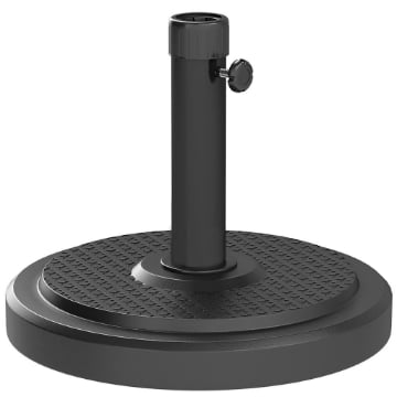 BASE PER OMBRELLONE DA 22 KG ROTONDA PER OMBRELLONI MAX 2.8 M E PALI DA 38 MM O 48 MM NERO