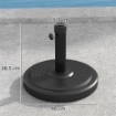 BASE PER OMBRELLONE DA 22 KG ROTONDA PER OMBRELLONI MAX 2.8 M E PALI DA 38 MM O 48 MM NERO