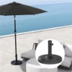 BASE PER OMBRELLONE DA 22 KG ROTONDA PER OMBRELLONI MAX 2.8 M E PALI DA 38 MM O 48 MM NERO