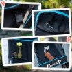 PASSEGGINO PER CANI CONVERTIBILE CON 2 GUINZAGLI E CUSCINO IN ACCIAIO E POLIESTERE, 82X49.5X98 CM AZZURRO E NERO