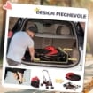 PASSEGGINO PER CANI CONVERTIBILE CON 2 GUINZAGLI E CUSCINO IN ACCIAIO E POLIESTERE, 82X49.5X98 CM ROSSO E NERO