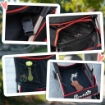 PASSEGGINO PER CANI CONVERTIBILE CON 2 GUINZAGLI E CUSCINO IN ACCIAIO E POLIESTERE, 82X49.5X98 CM ROSSO E NERO