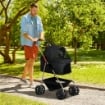 PASSEGGINO PER CANI 3 IN 1 PIEGHEVOLE CON BORSA TRASPORTINO E CESTINO INFERIORE NERO