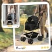 PASSEGGINO PER CANI 3 IN 1 PIEGHEVOLE CON BORSA TRASPORTINO E CESTINO INFERIORE NERO