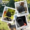PASSEGGINO PER CANI 3 IN 1 PIEGHEVOLE CON BORSA TRASPORTINO E CESTINO INFERIORE NERO