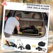 PASSEGGINO PER CANI 3 IN 1 PIEGHEVOLE CON BORSA TRASPORTINO E CESTINO INFERIORE NERO