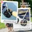 PASSEGGINO PER CANI 3 IN 1 PIEGHEVOLE CON BORSA TRASPORTINO E CESTINO INFERIORE BLU