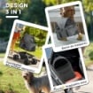 PASSEGGINO PER CANI 3 IN 1 PIEGHEVOLE CON BORSA TRASPORTINO E CESTINO INFERIORE GRIGIO