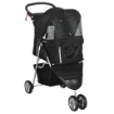 PASSEGGINO PER CANI PICCOLI PIEGHEVOLE CON RUOTE GIREVOLI E FRENO 75X45X97 CM NERO